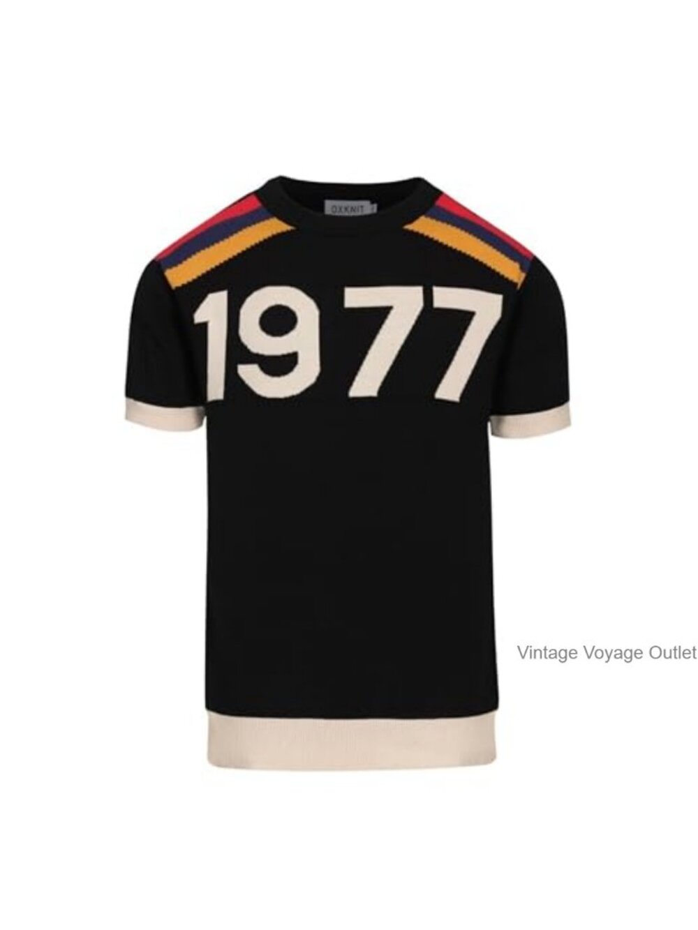 Men's 1960s Retro Knit Short Sleeve Cotton T-Shirt - Pullover